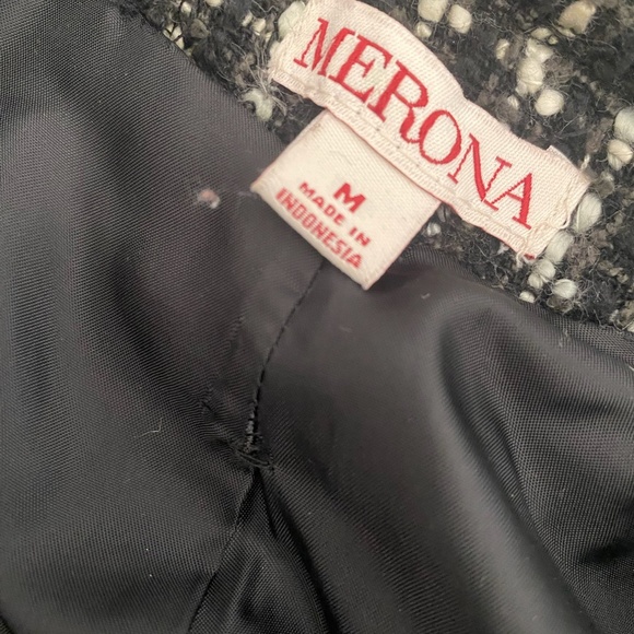 Pre-Owned Merona Women’s Vintage Black & White Tweed Blazer/Jacket – Size M - Picture 4 of 7